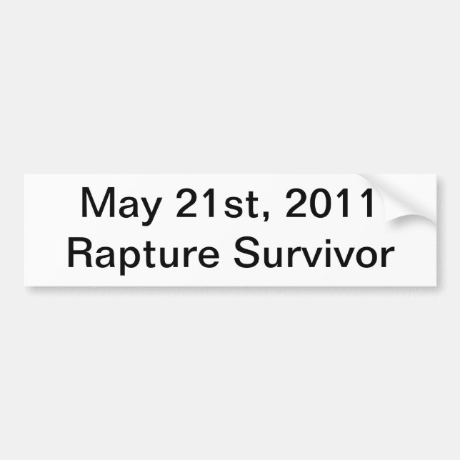 Rapture Survivor Bumper Sticker (Front)