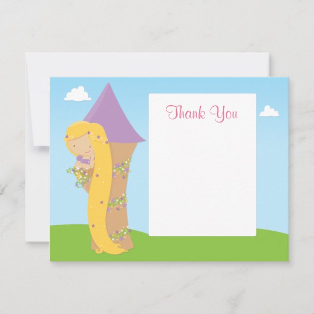 Rapunzel Birthday Thank You Card (Front)
