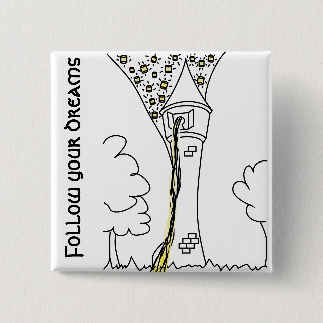 Rapunzel. Follow your dreams 15 Cm Square Badge (Front)