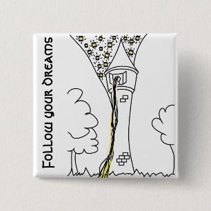 Rapunzel. Follow your dreams 15 Cm Square Badge