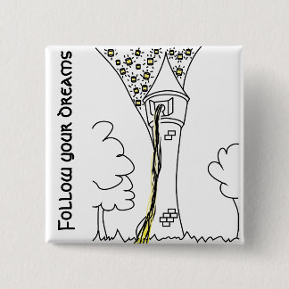 Rapunzel. Follow your dreams 15 Cm Square Badge