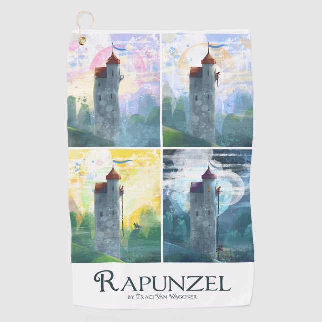 Rapunzel from Morning to Night Golf Towel (Front)