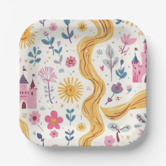 Rapunzel Inspired Party Plates