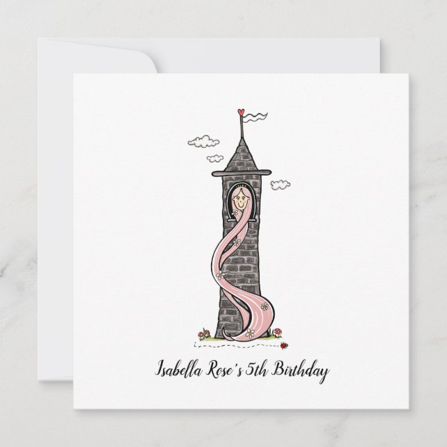 Rapunzel Princess Light Skin Tone Party Invitation (Front)