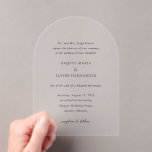 Raquel Classic Elegant Wedding Acrylic Invitations<br><div class="desc">Elegant wedding acrylic invitation featuring a simple and classic design with traditional serif and elegant script fonts.</div>