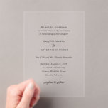 Raquel Classic Elegant Wedding Acrylic Invitations<br><div class="desc">Elegant wedding acrylic invitation featuring a simple and classic design with traditional serif and elegant script fonts.</div>