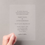 Raquel Classic Elegant Wedding Acrylic Invitations<br><div class="desc">Elegant wedding acrylic invitation featuring a simple and classic design with traditional serif and elegant script fonts.</div>