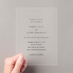 Raquel Classic Elegant Wedding Save the Date Acrylic Invitations