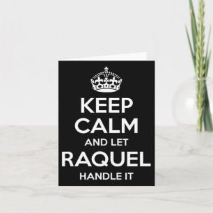 Raquel Keep Calm Personalised Name Funny Birthday Card
