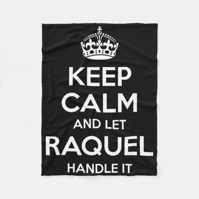 Raquel Keep Calm Personalised Name Funny Birthday  Fleece Blanket (Front)