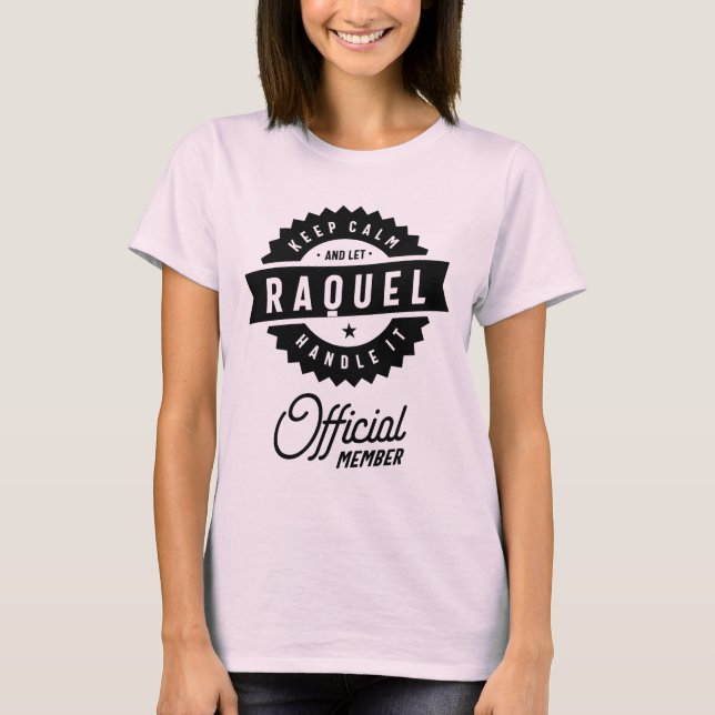 Raquel Personalised Name Birthday Gift T-Shirt (Front)