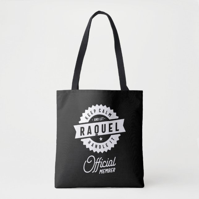 Raquel Personalised Name Birthday Gift Tote Bag (Front)