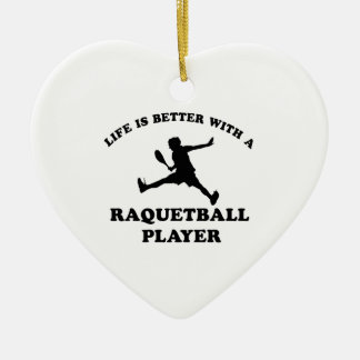 Raquetball Vector designs Ceramic Tree Decoration