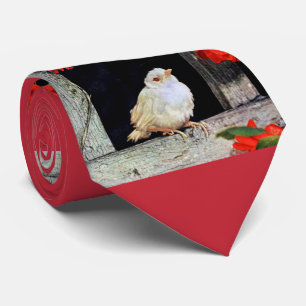 RARE albino robin bird Tie