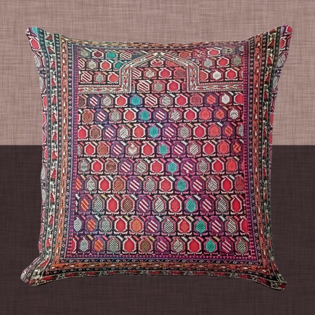 Rare Antique Caucasian Oriental Rug Design  Cushion (Creator Uploaded)