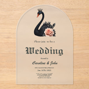 Rare as a black swan, timeless as true love.  acrylic invitations