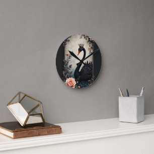 Rare as a black swan, timeless as true love. round clock