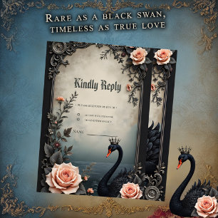 Rare as a black swan, timeless as true love. RSVP card