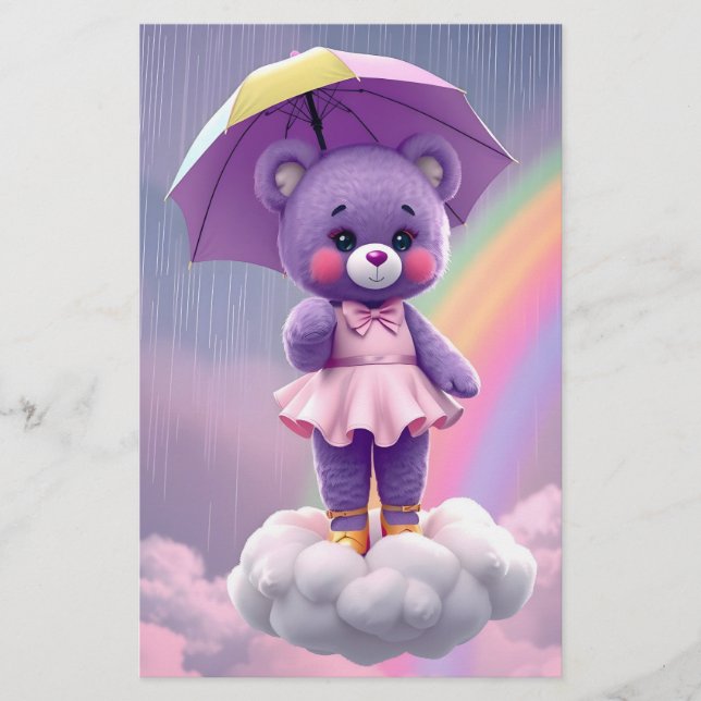 Rare Bear ~ Purple Stationery (Front)