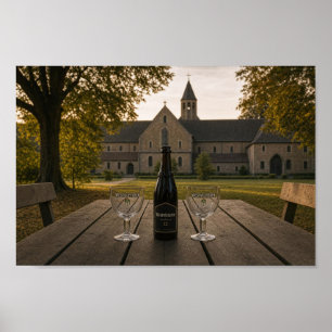 Rare Belgian Monastery Abbey Ale Scene Poster