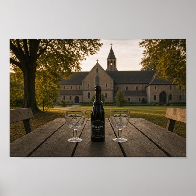 Rare Belgian Monastery Abbey Ale Scene Poster (Front)