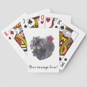 Rare Chicken Breed Blue Frizzle Cochin Rooster Playing Cards