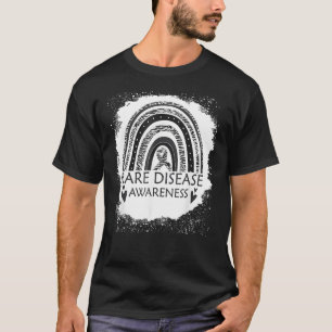 Rare Disease Awareness Bleached Rainbow Zebra Ribb T-Shirt