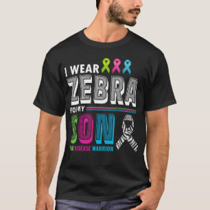 Rare Disease Awareness Day Zebra Ribbon Fighter  T-Shirt