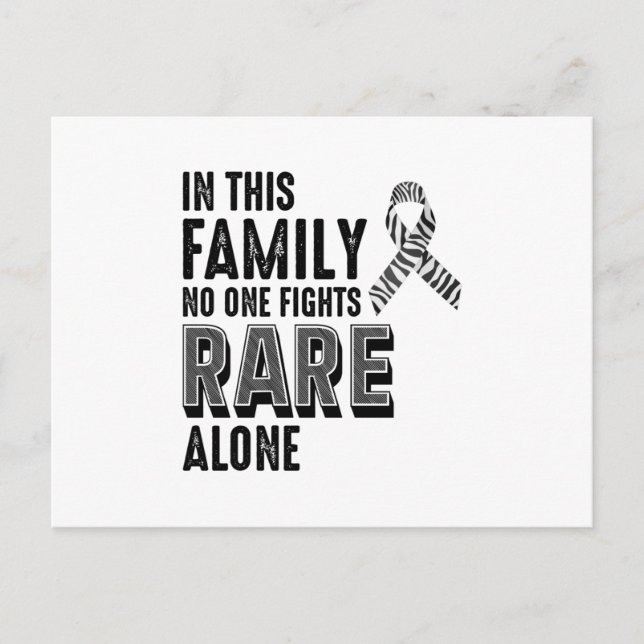 Rare Disease Awareness Day Zebra Ribbon Postcard (Front)
