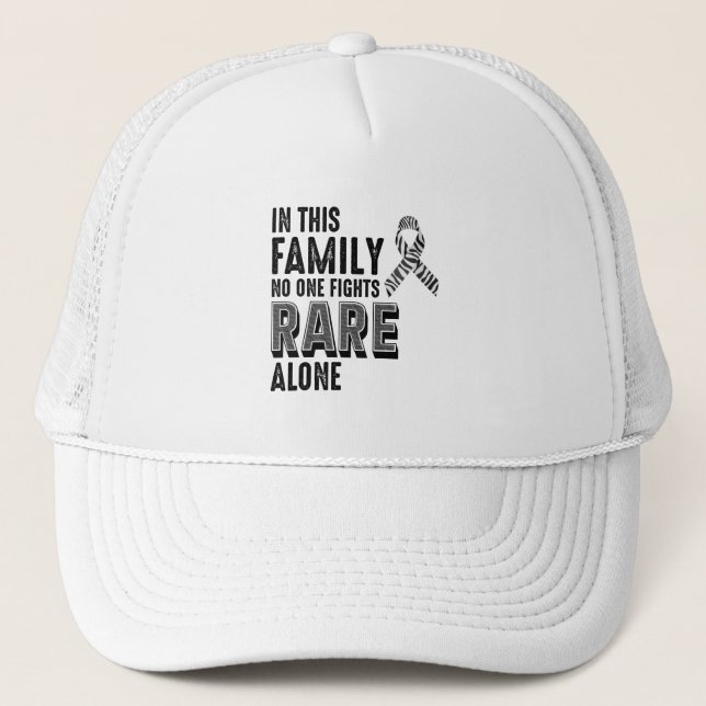 Rare Disease Awareness Day Zebra Ribbon Trucker Hat (Front)