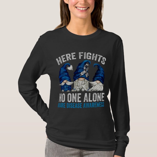 Rare Disease Awareness Gnomes - Here Fights No One T-Shirt (Front)