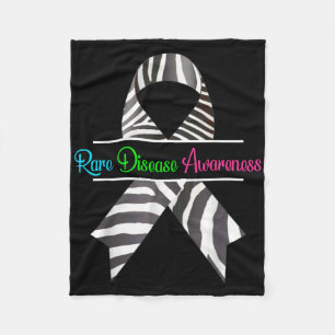 Rare Disease Awareness Shirt - Zebra Rare Disease  Fleece Blanket