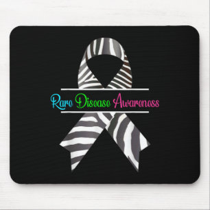 Rare Disease Awareness Shirt - Zebra Rare Disease  Mouse Pad