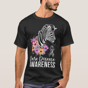 Rare Disease Awareness Zebra Rare Disease Warrior T-Shirt