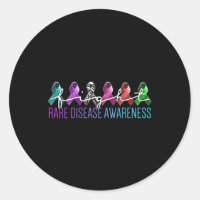 Rare Disease Awareness Zebra Ribbon Chronic Diseas