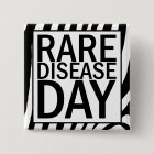Rare Disease Day button (zebra print)