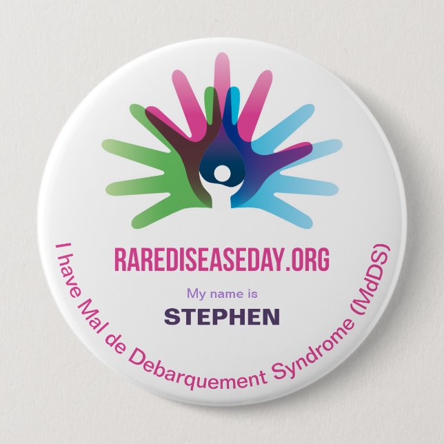 Rare Disease Day, Personalise All, Round Button (Front)