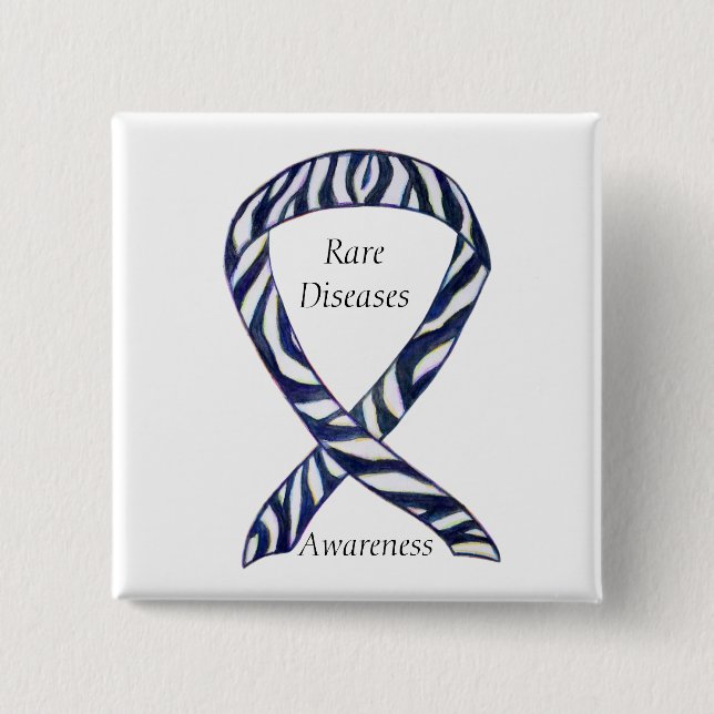 Rare Diseases Awareness Custom Ribbon Pin (Front)