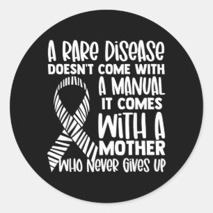 Rare Diseases Awareness Zebra Ribbon Mother Gives Classic Round Sticker