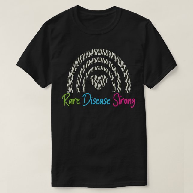 Rare Diseases Day 28 February Rare Rainbow Heart Z T-Shirt (Design Front)