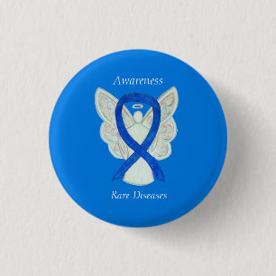 Rare Diseases Denim Awareness Angel Ribbon Pin