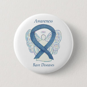 Rare Diseases Denim Awareness Angel Ribbon Pin