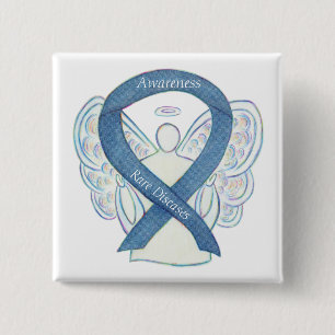 Rare Diseases Denim Awareness Angel Ribbon Pin