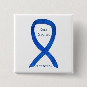 Rare Diseases Denim Awareness Custom Ribbon Pin