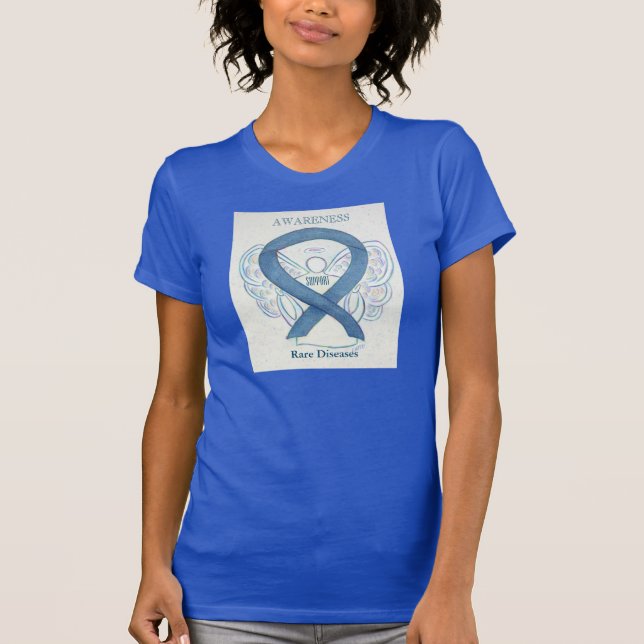 Rare Diseases Denim Awareness Ribbon Angel Shirt (Front)