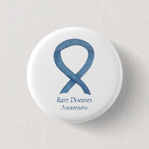 Rare Diseases Denim Awareness Ribbon Pin
