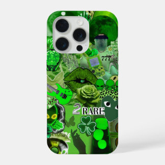 Rare Energy Green Collage – Alien Aesthetic & Vibe iPhone 15 Pro Case