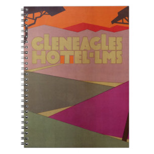 Rare Gleneagles Vintage Travel Poster Restored Notebook