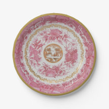 Rare Pink 'FITZHUGH' Plate -Circa 1810 Style