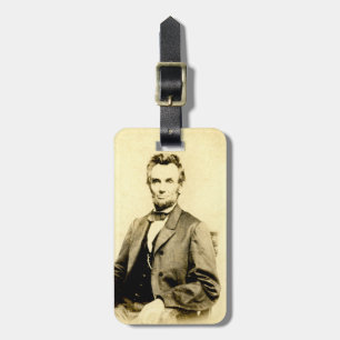 RARE President Abraham Lincoln STEREOVIEW VINTAGE Luggage Tag